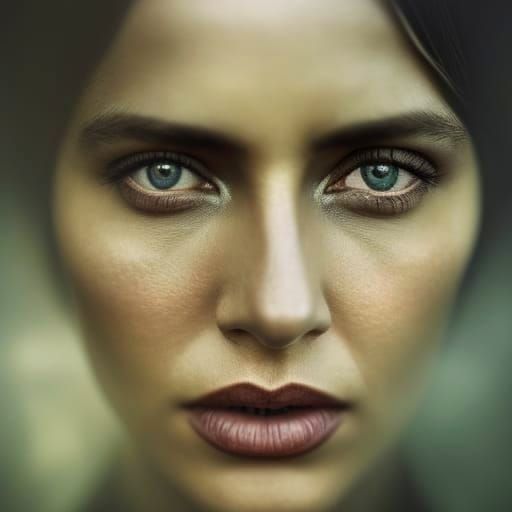 Gorgeous Woman Portrait with Beautiful Eyes in Natural Light...