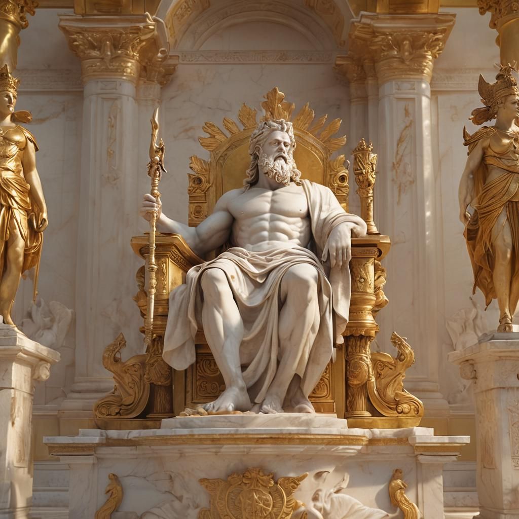 Majestic Greek Gods on Mount Olympus: Digital Matte Painting