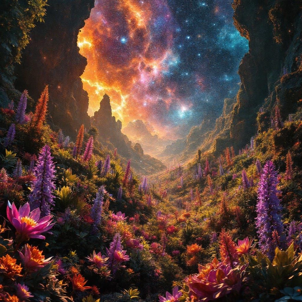 Vibrant Alien Galaxy in Warm Cinematic Hues