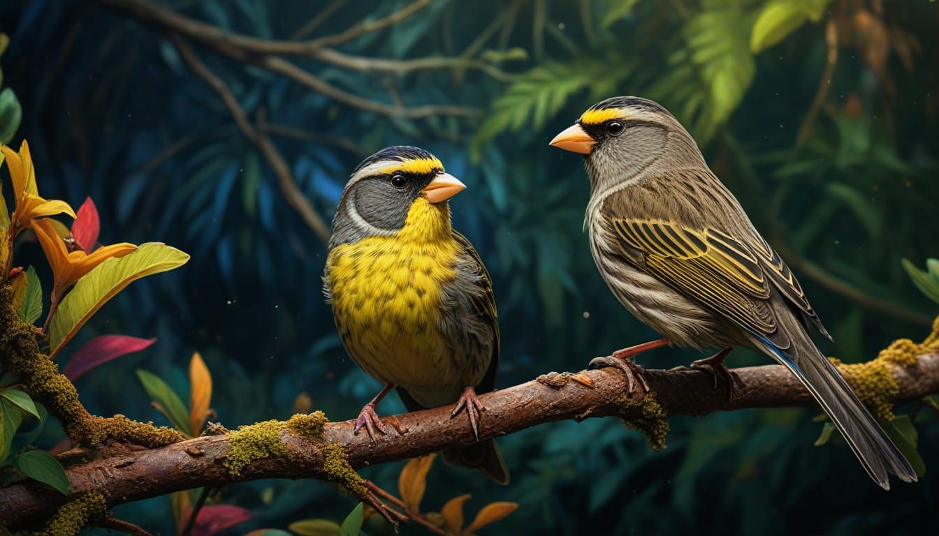 Yellow-Bridled Finch Splash Art Masterpiece