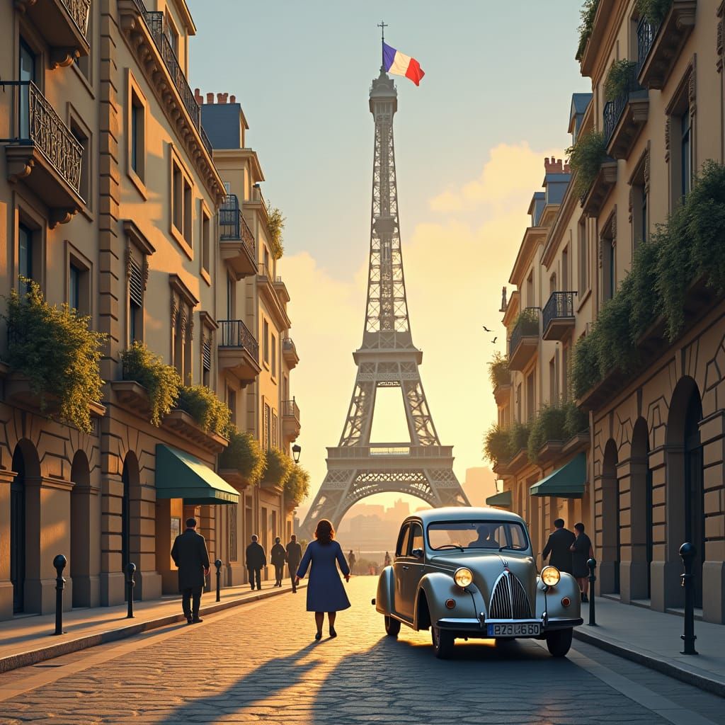 Eiffel Tower at Dusk: A Parisian Impression