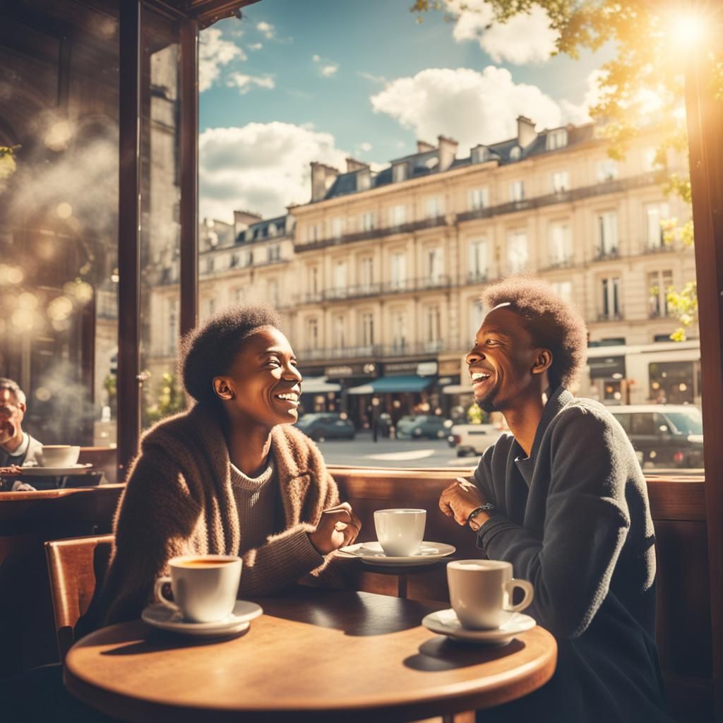 French Cafe Scene in Soft Focus