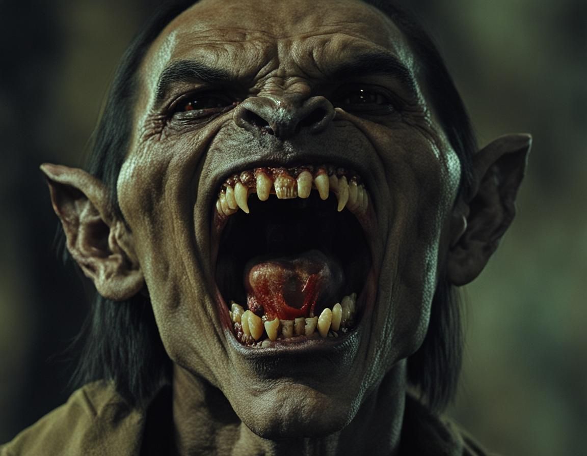 Terrifying Filipino Vampire with Long Canine Teeth