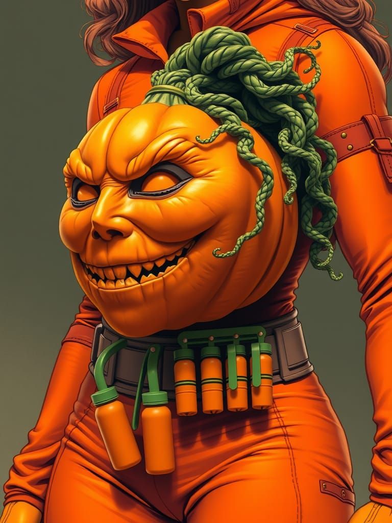 Headless Superhero Torso in Comic Book Style