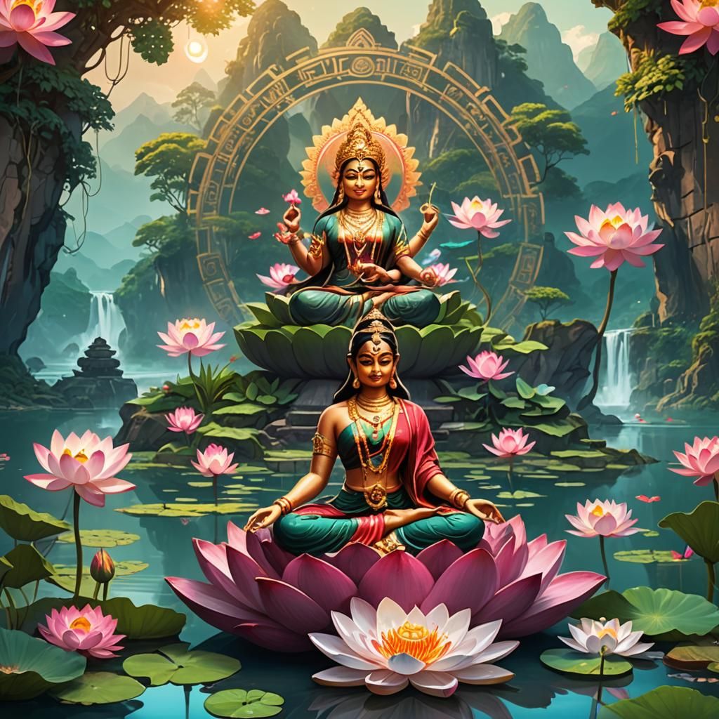 Goddess Lakshmi in Vaastu Inspired Low Poly Art