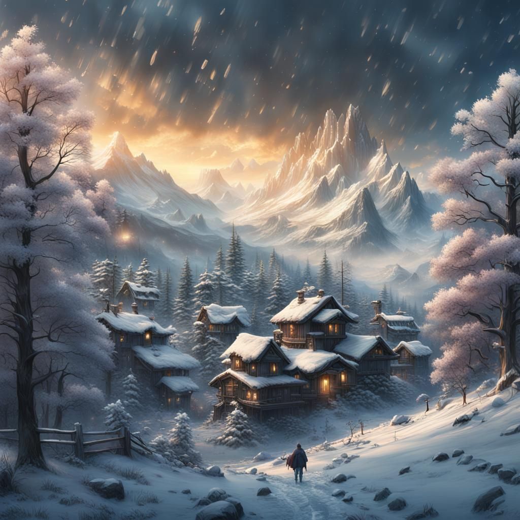 Four Seasons Landscape in Digital Matte Painting