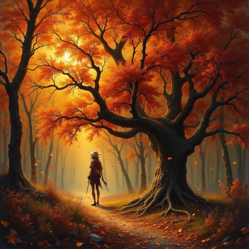 Brown Fairy Punk in Dark Glitch Style