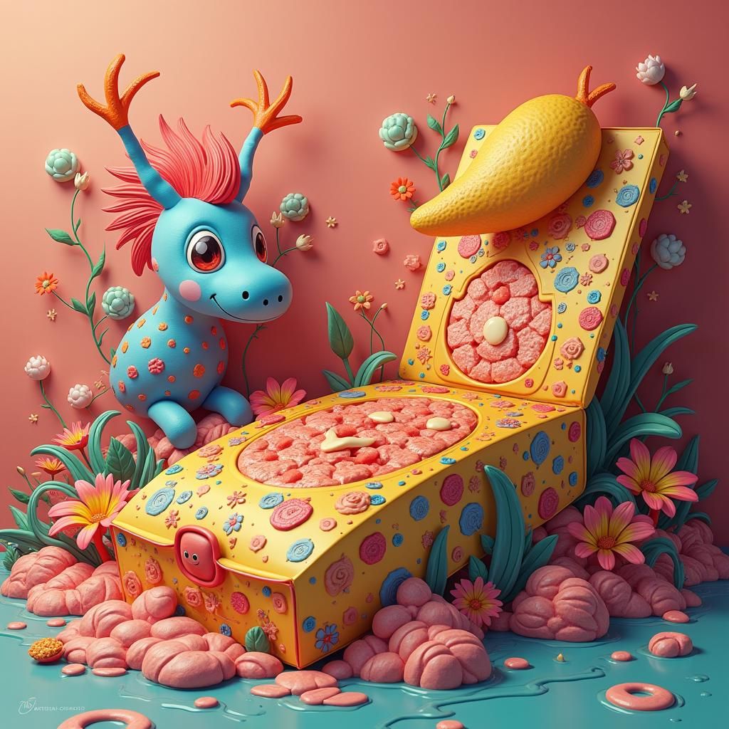 Whimsical Food Packaging Art with Fantastical Elements