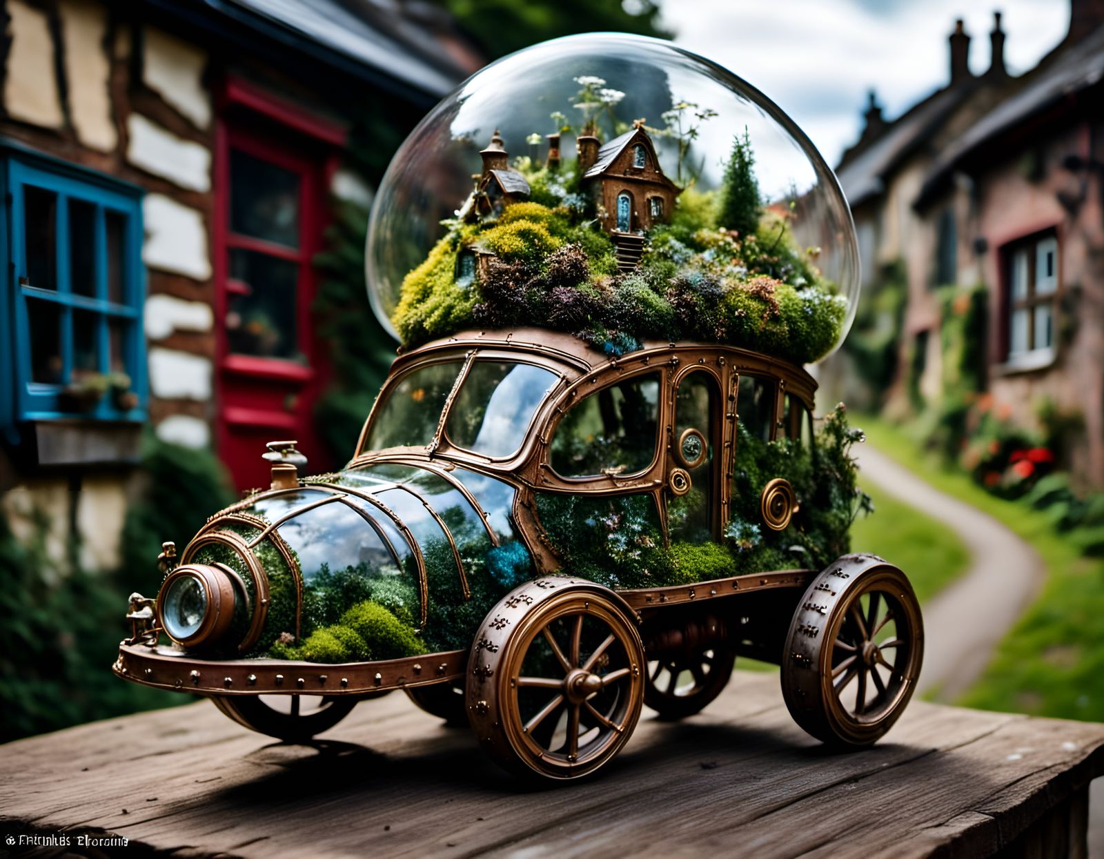 Steampunk Boot Terrarium on Wheels