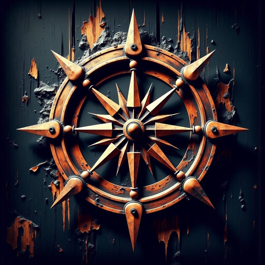 Ornate Compass with a Morbid Aesthetic