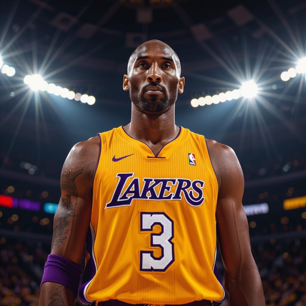 Kobe Bryant: Photorealistic Portrait on Court