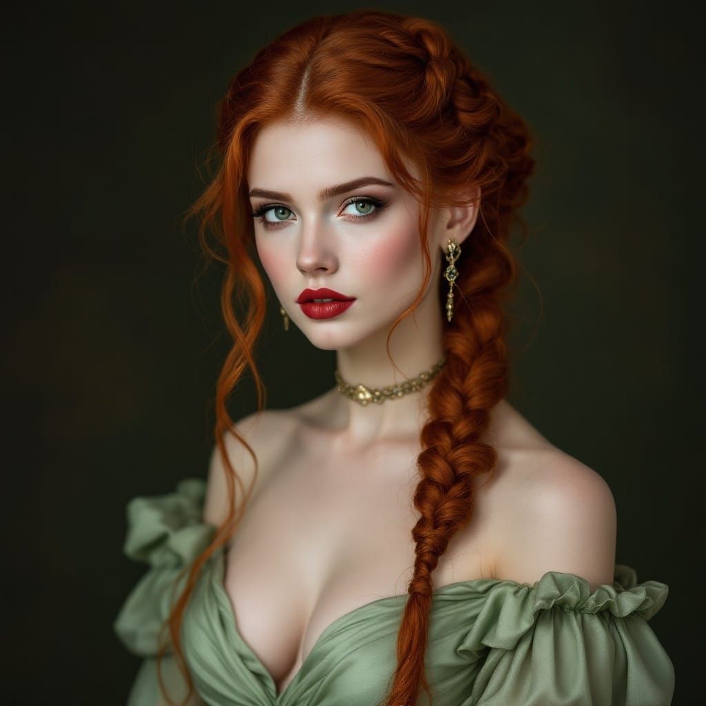 Elegant Vampiress Bride Portrait in Classical Style