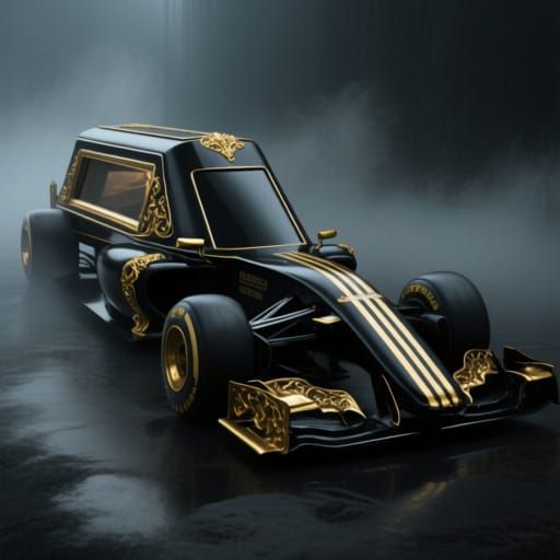 Formula One Hearse in Dark, Futuristic Style
