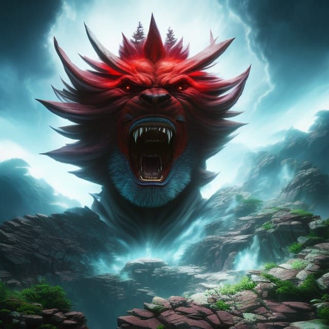 Hyperrealistic Kaiju Portrait in Digital Art Style