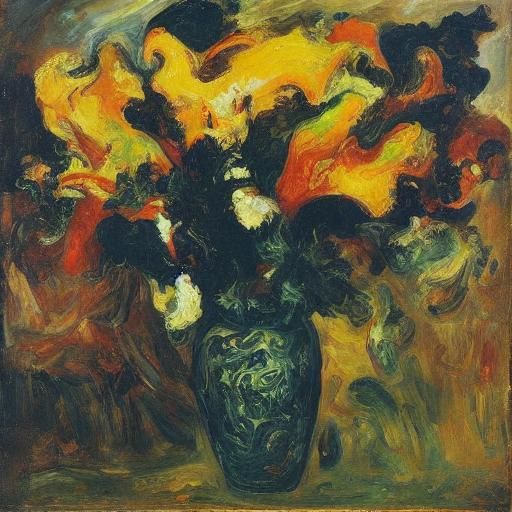 Rabbi in Contemplation, in Expressionist Style