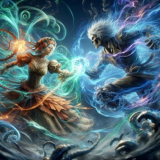 Soul Caliber Fight Scene with Aura Magic