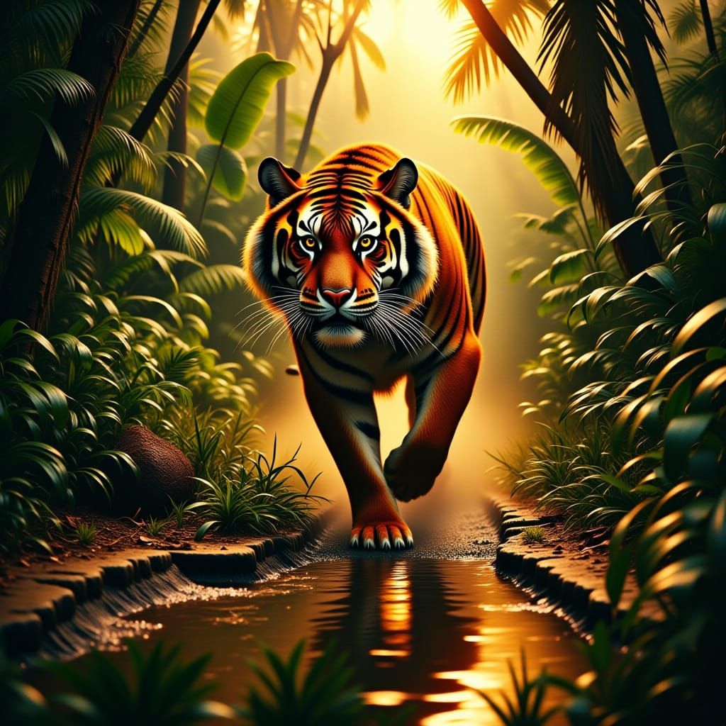 Majestic Tiger in Hyper-Realistic Splendor