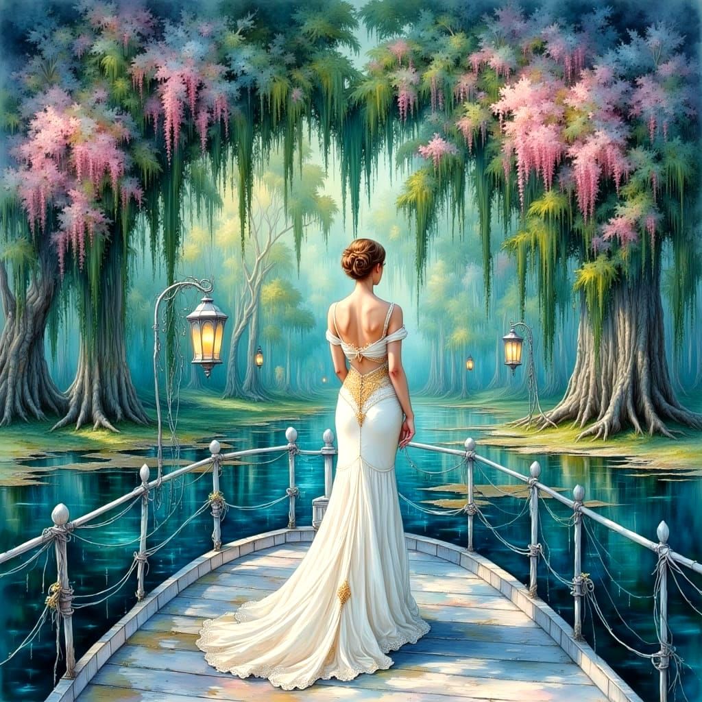 Showboat 'Dixie Lily' on River, Impasto Painting