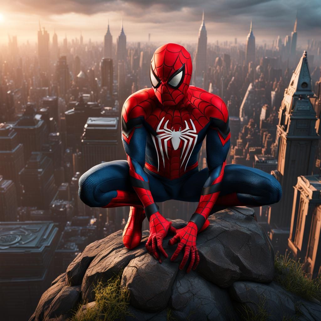 Detailed Spider-Man Matte Painting in Unreal Engine 5
