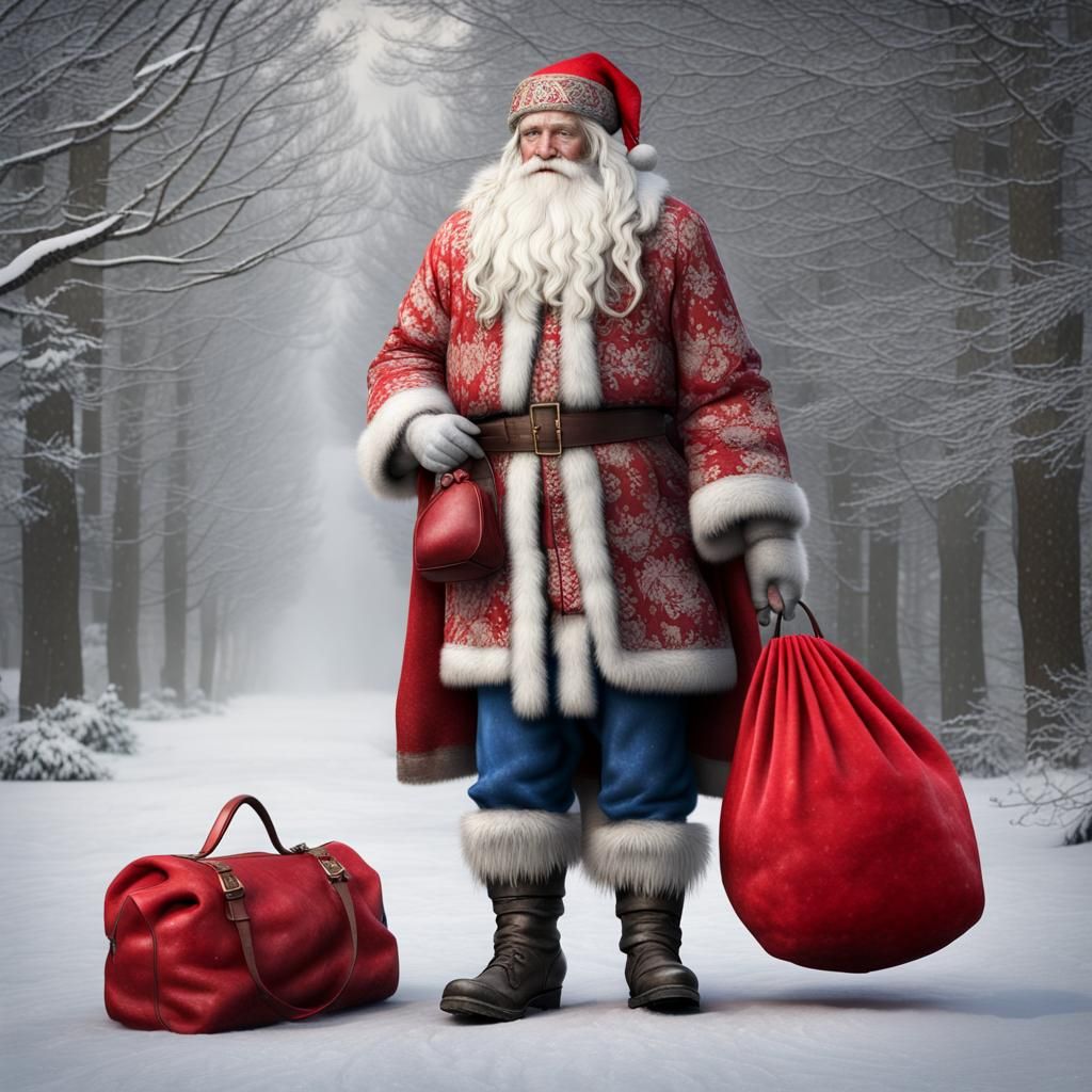 Hyperrealistic Russian Father Frost on Old New Year's Eve