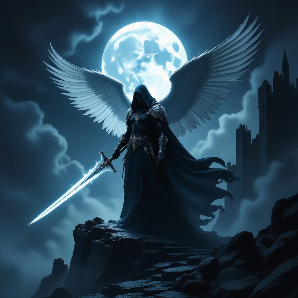Moonlight Sword Angel at Obsidian Citadel Edge