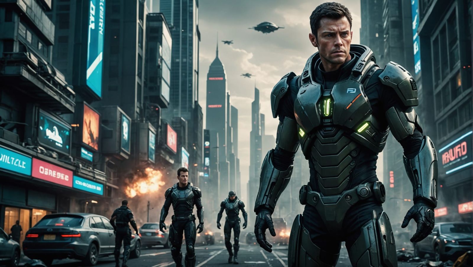 Tense Standoff in Futuristic Alien City