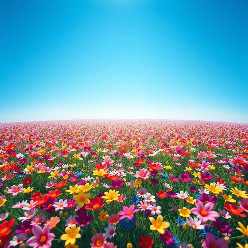 Whimsical Floral Wonderland in Vibrant Anime Style