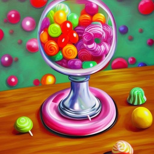 Candy Shop Still Life as Oil Painting