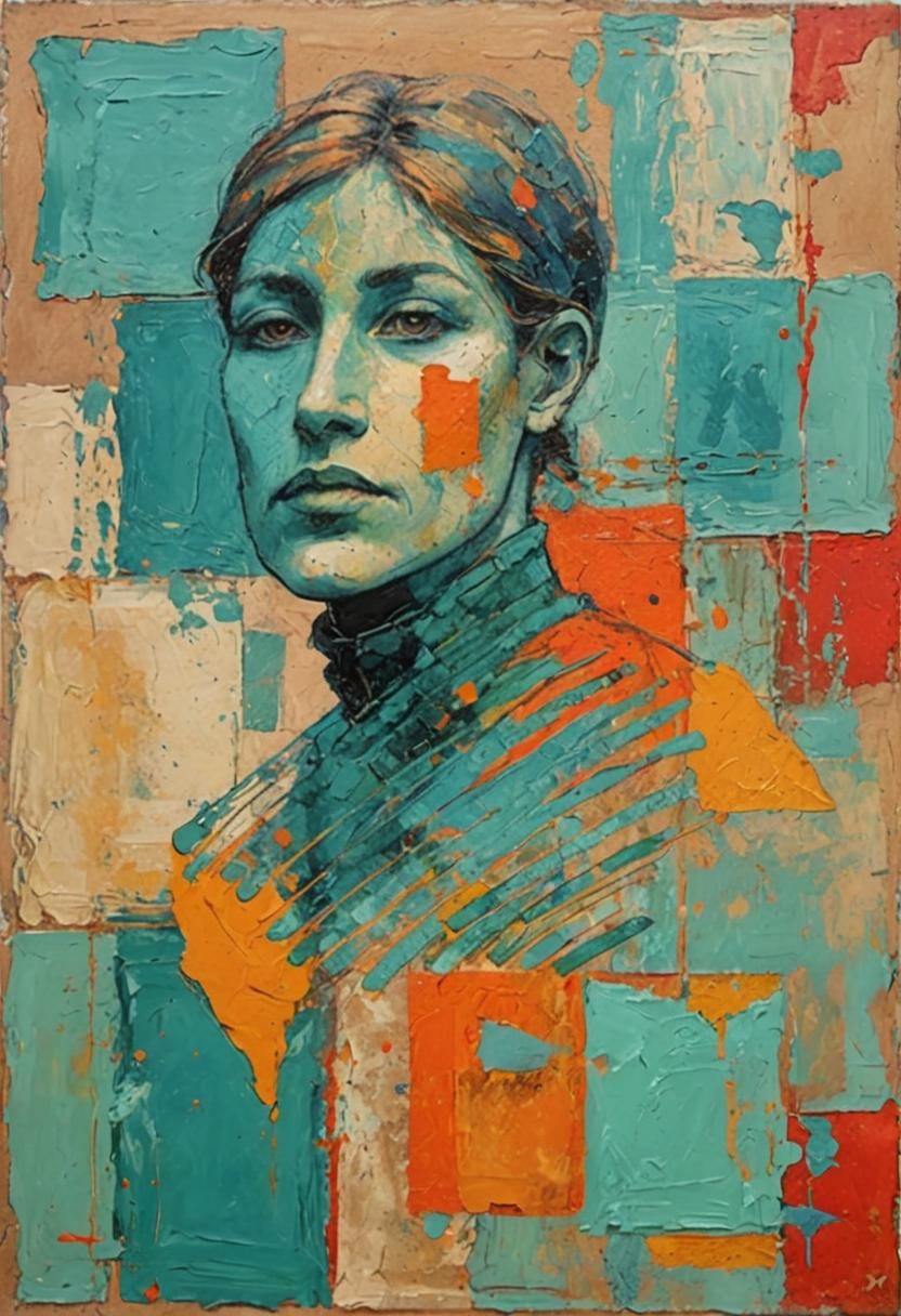 Abstract Celestial Art in Complementary Colors