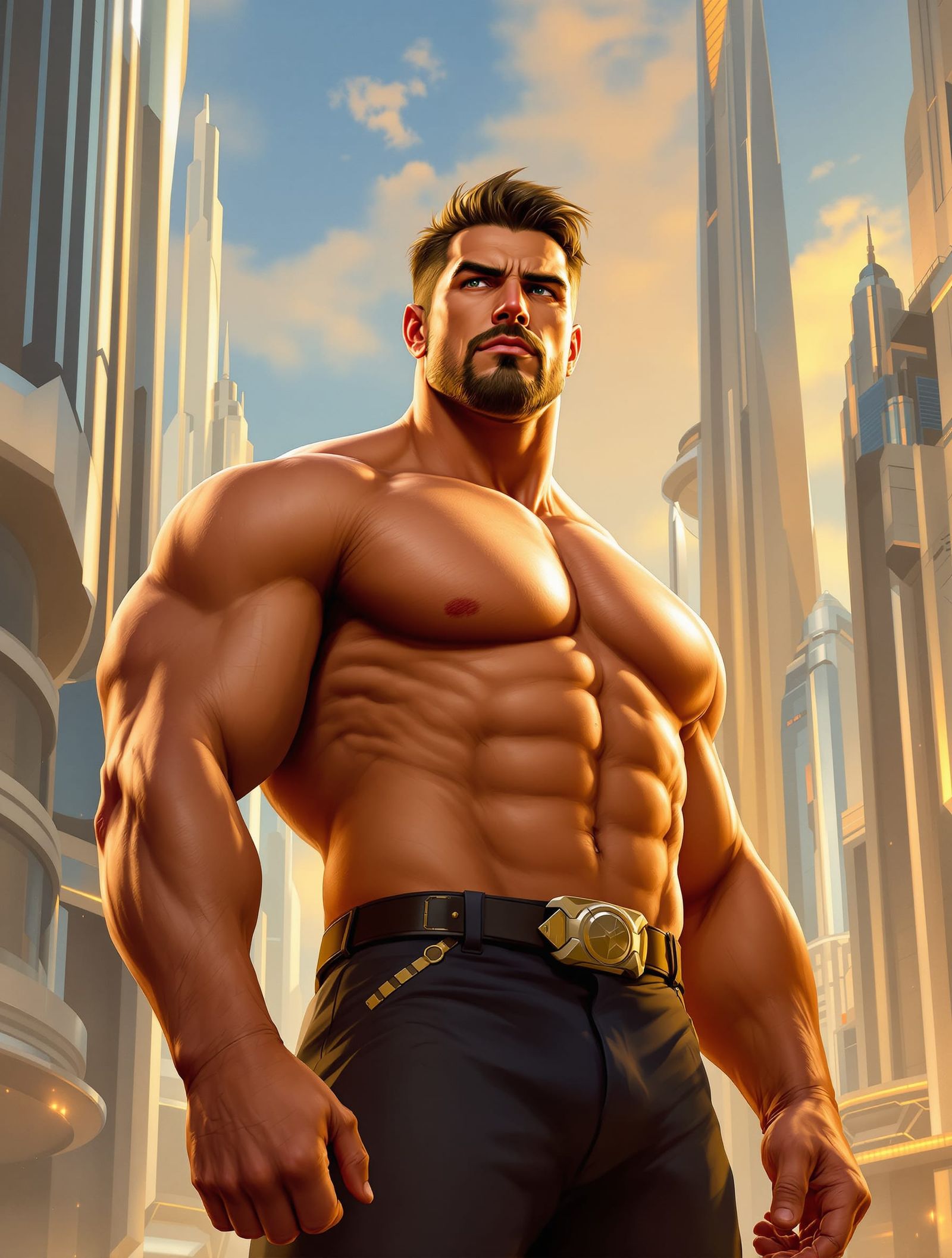 Brave Future American Man: Golden Hour Portrait