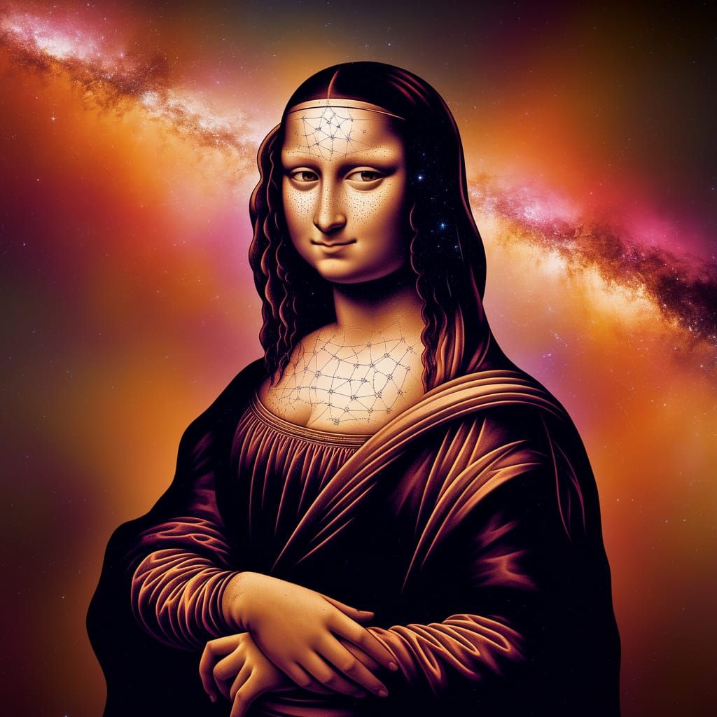 Mona Lisa as Celestial Being in Art Nouveau Style