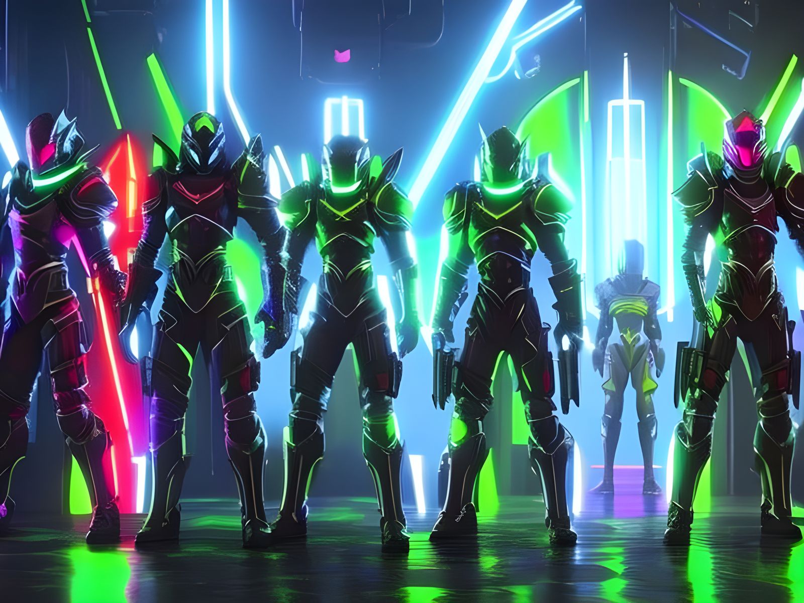 Neon Knight in Cyberpunk Armor