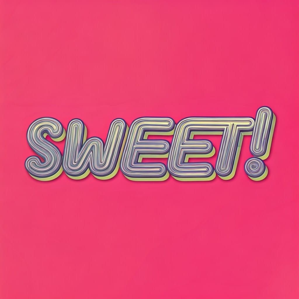 Metallic 3D Font Art in Retro-Futuristic Style