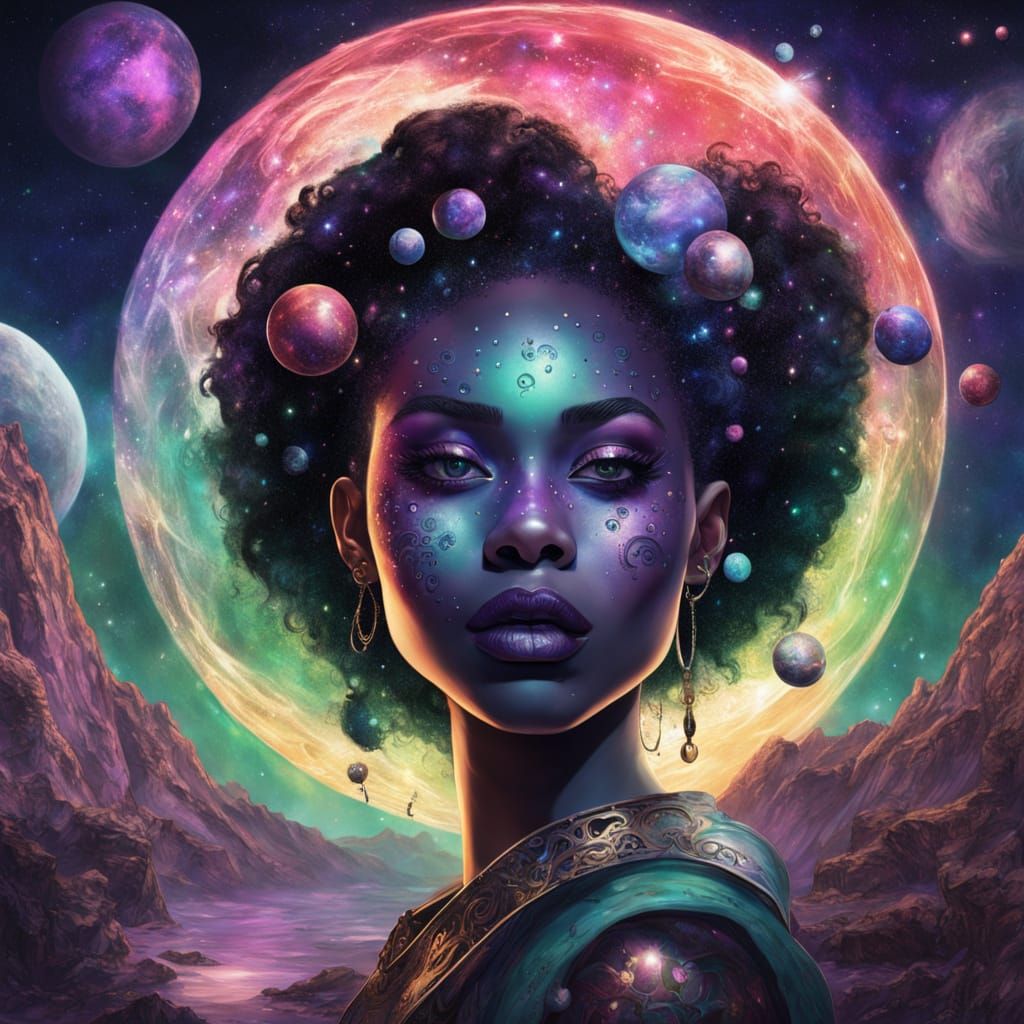 African Woman Styled as Harley Quinn & Queen of Hearts