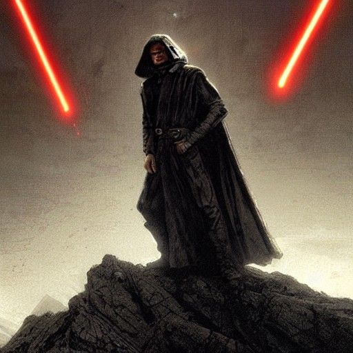 Anakin Skywalker on Mustafar in Horror Style