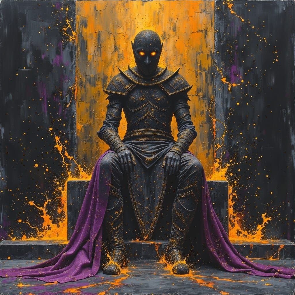 Celestial Champion in Obsidian Armor with Constellations, Se...