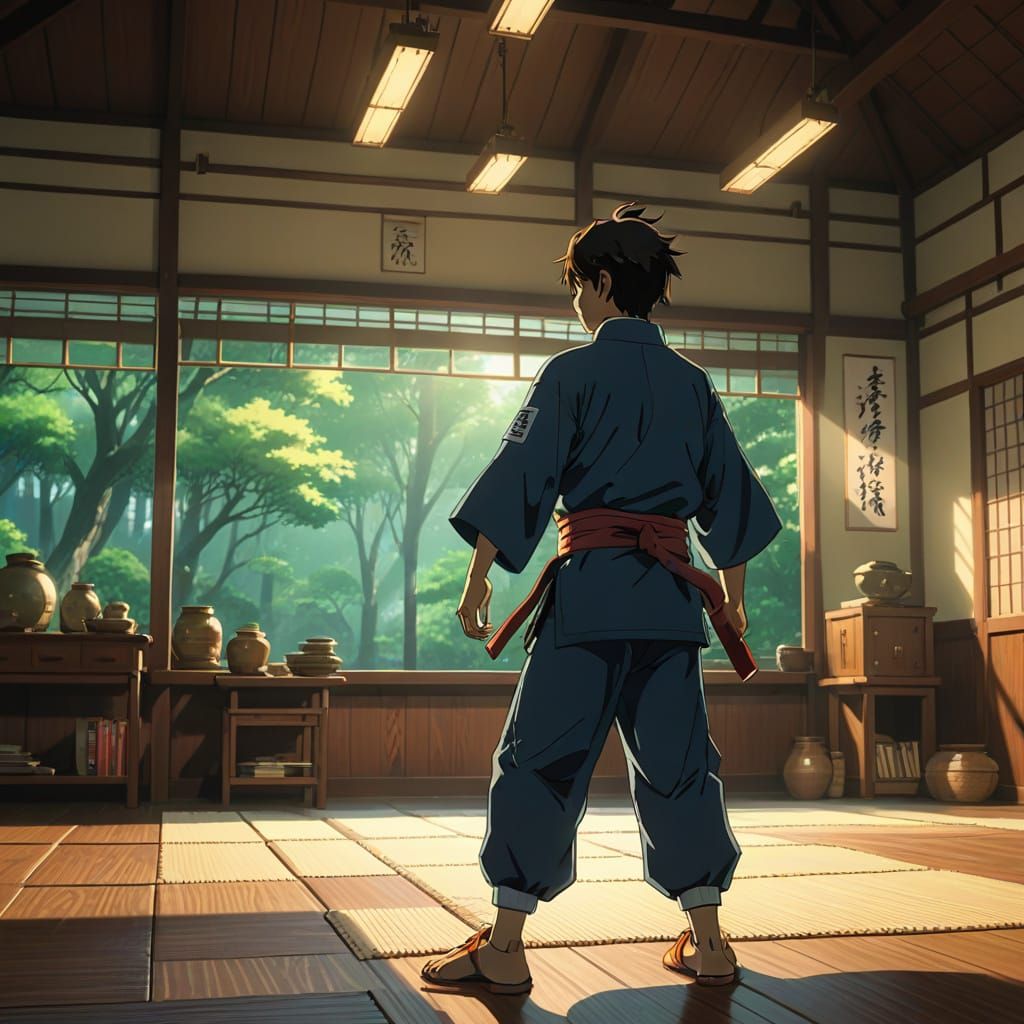 Anime Dojo Training in Makoto Shinkai Style