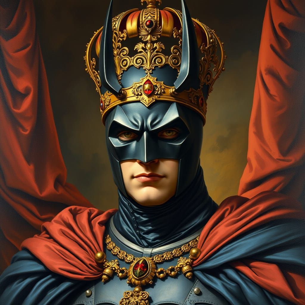 Baroque Portrait of Batman in Regal Attire