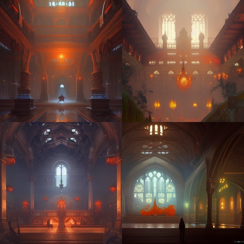 Detailed Castle Hall Concept Art in Unreal Engine