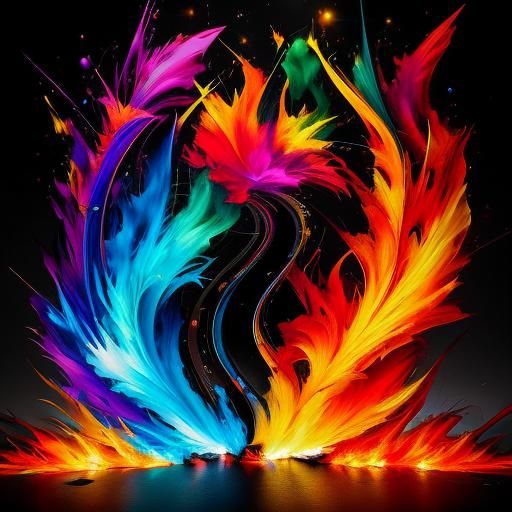 Graffiti Flames in Splash Art Style