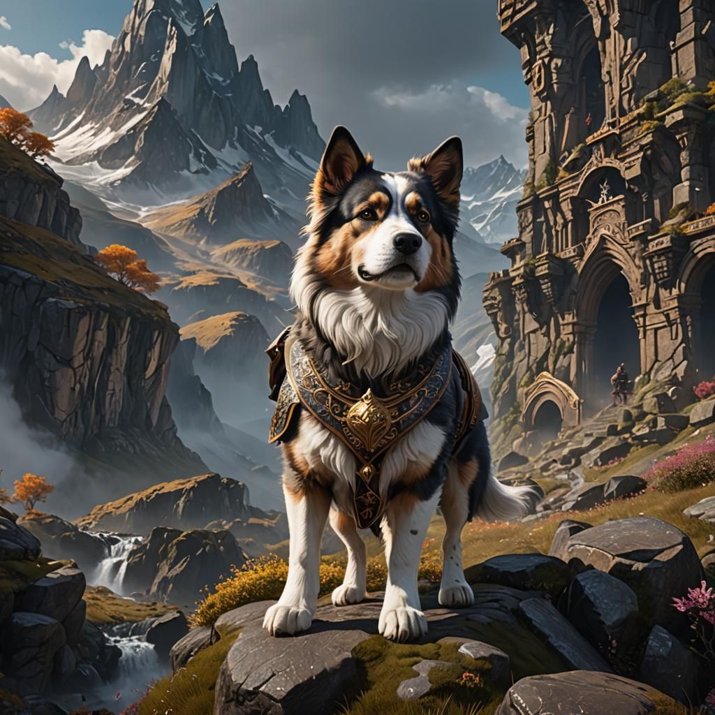 Apollo as Bernese Mountain Dog: Fantasy Concept Art