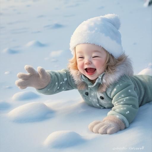 Toddler's Joyful First Snowfall Adventure