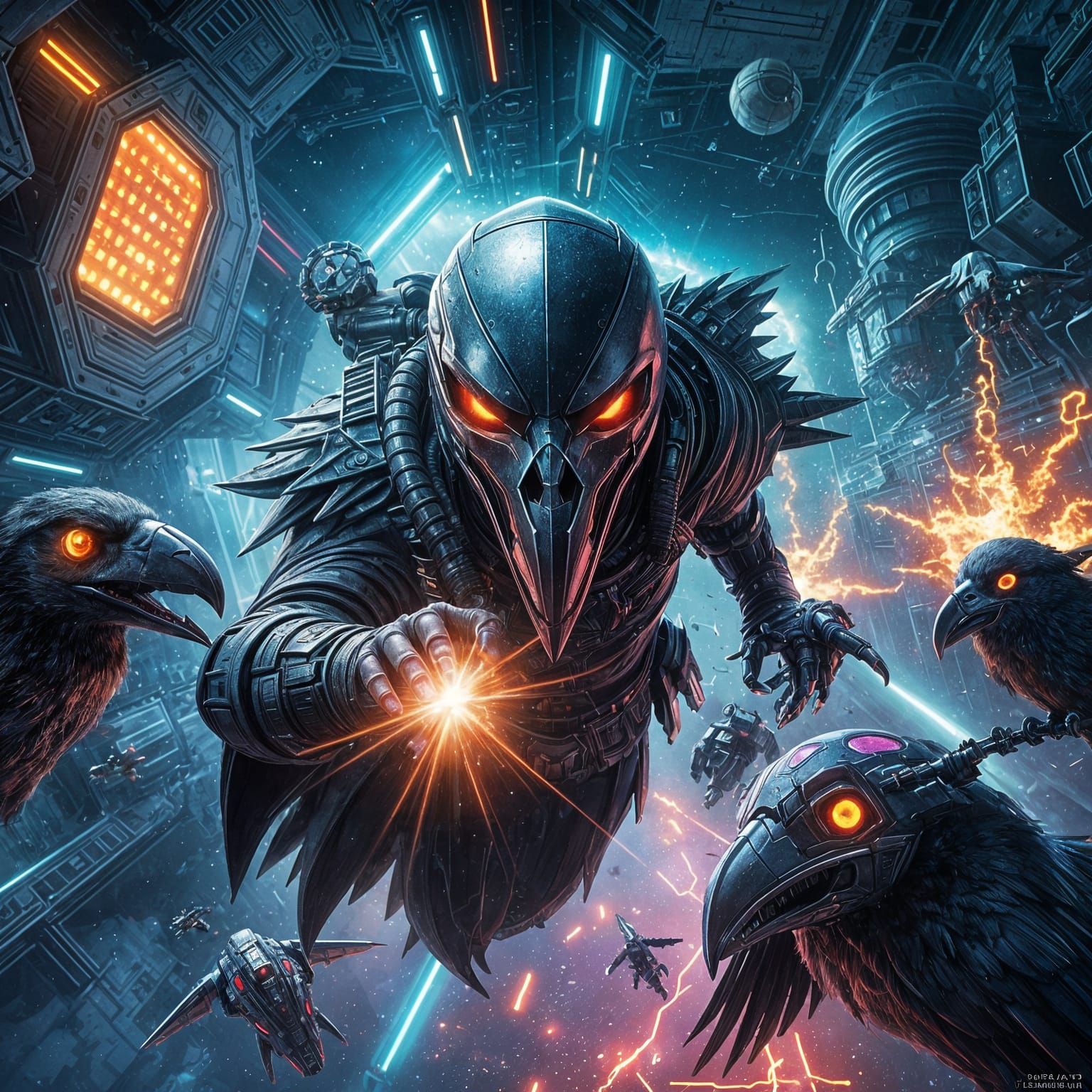 Intergalactic Space Pirate Raven Robbery: Hyperrealistic Spl...