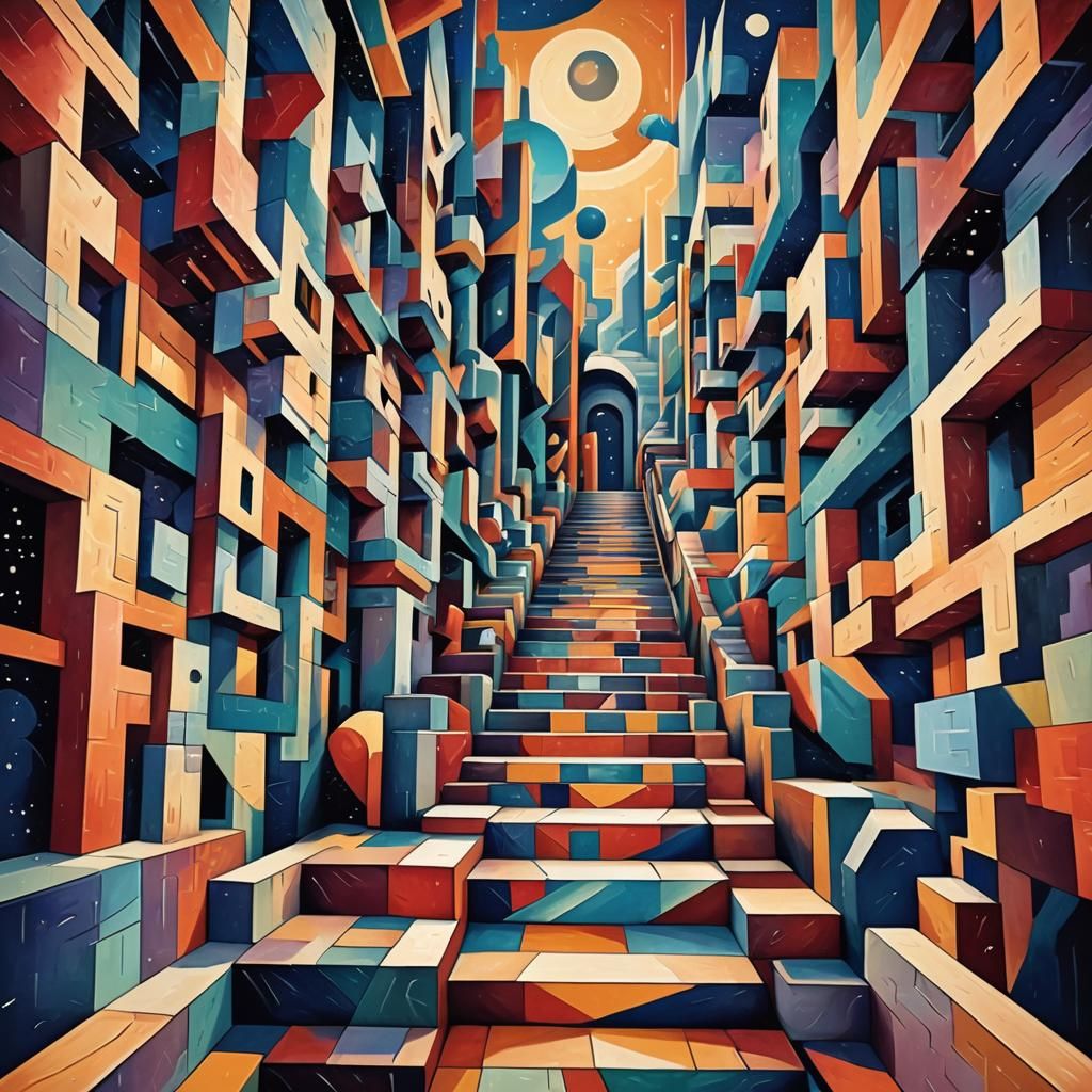 Cubist Stairway to Outer Space: Geometric Art Deco