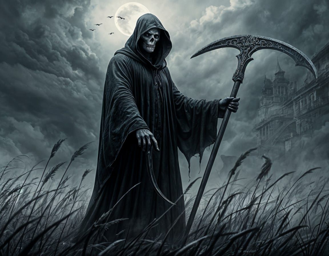 Sinister Grim Reaper with Cursed Scythe