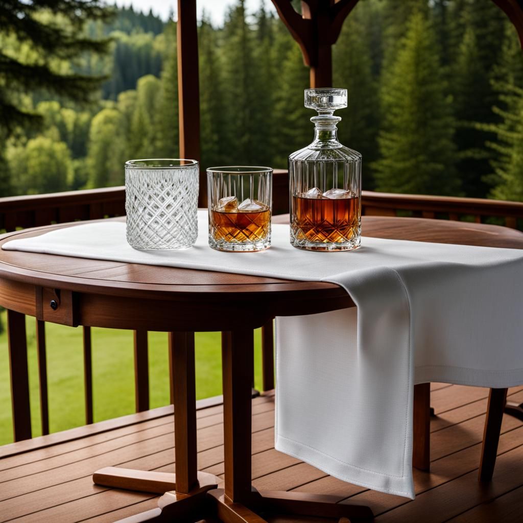 Whiskey Tumbler in Gazebo Still Life