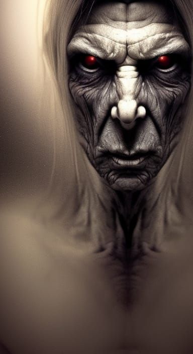 face DEMONIC-heinous-ELDERLY-Wrinkled-MAN