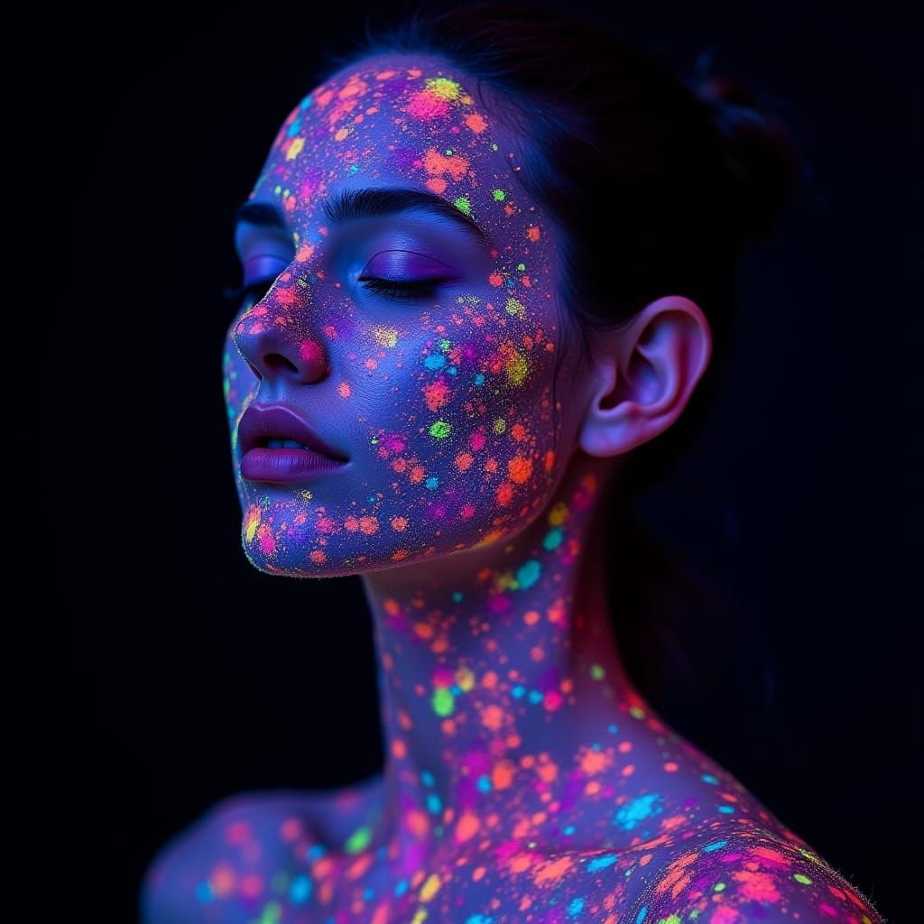 Ethereal Goddess of Neon Dreams