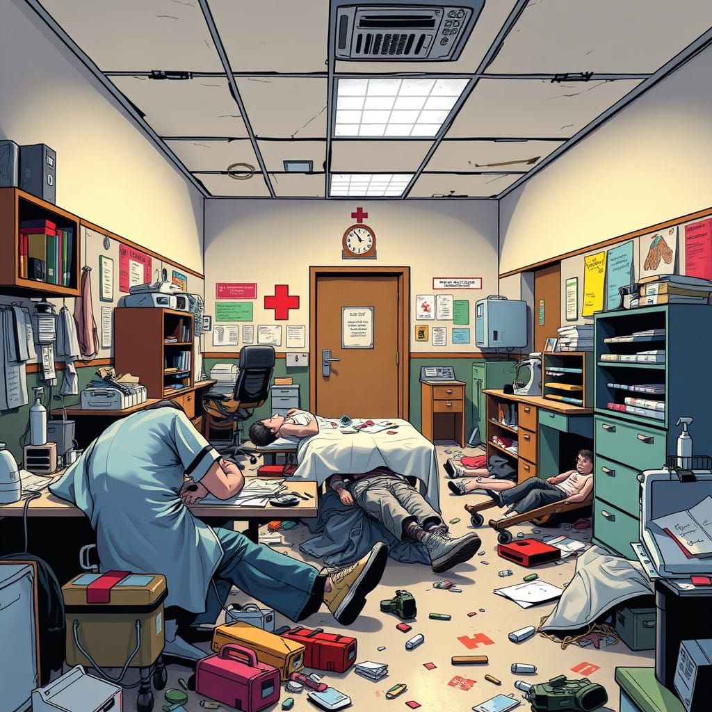 Elementary School Nurse's Office Transformed into War Zone T...