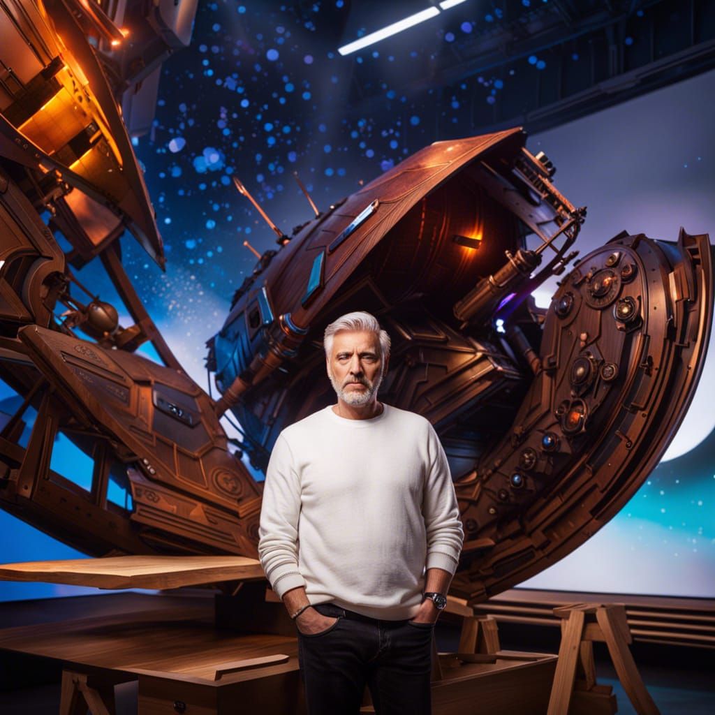 Wooden Spacecraft Designer: Hyperrealistic Concept Art